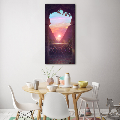 Glasbild vertikales Östliche Architektur