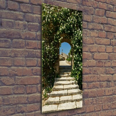 Foto auf glas vertikales Blumenbogen