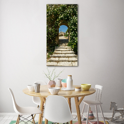 Foto auf glas vertikales Blumenbogen