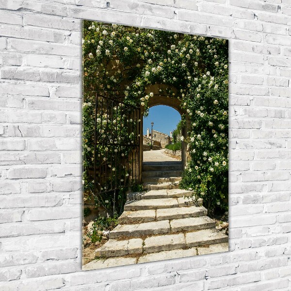 Foto auf glas vertikales Blumenbogen