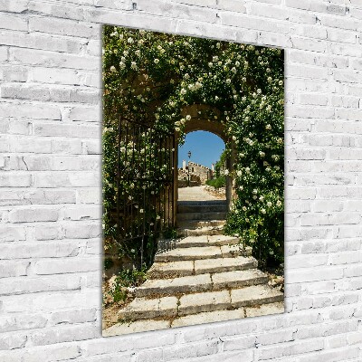 Foto auf glas vertikales Blumenbogen