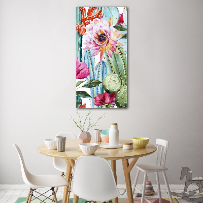 Bild aus glas vertikales Kakteen