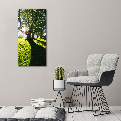 Glasbild vertikales Park