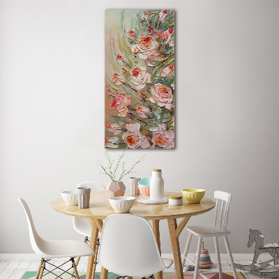 Foto auf glas vertikales Rosen