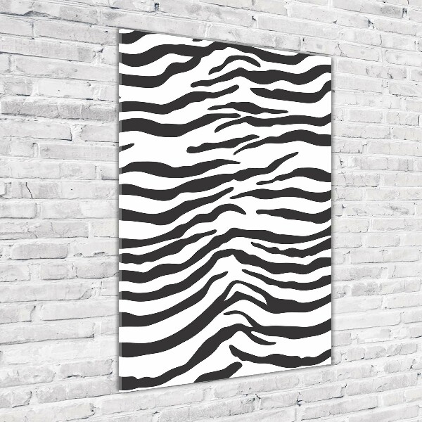Glasbild vertikales Zebra-Hintergrund