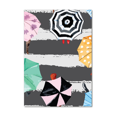 Bild aus glas vertikales Bunte Regenschirme