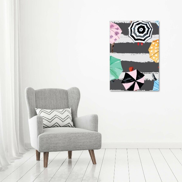 Bild aus glas vertikales Bunte Regenschirme