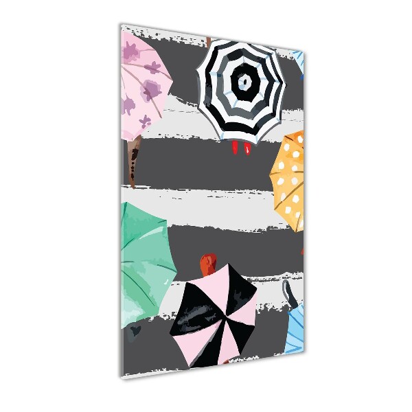 Bild aus glas vertikales Bunte Regenschirme