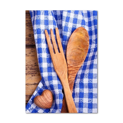 Bild aus glas vertikales Holzbesteck