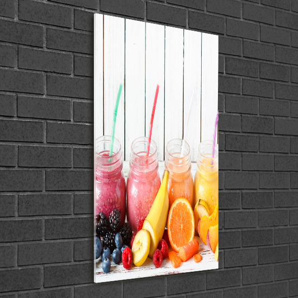 Glasbild vertikales Farbenfrohe Cocktails