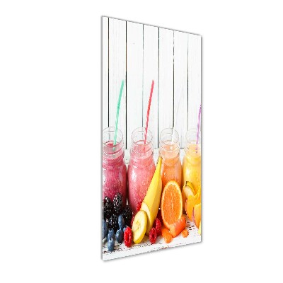 Glasbild vertikales Farbenfrohe Cocktails