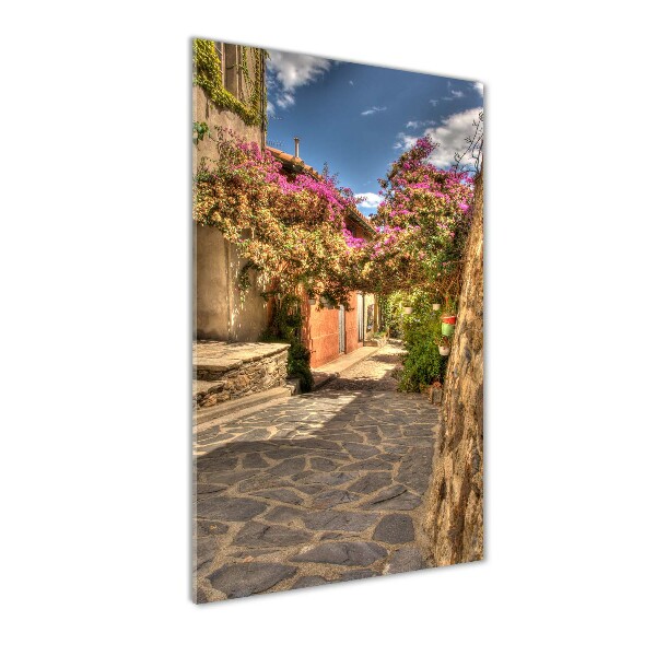 Glasbild vertikales Französische Straßen
