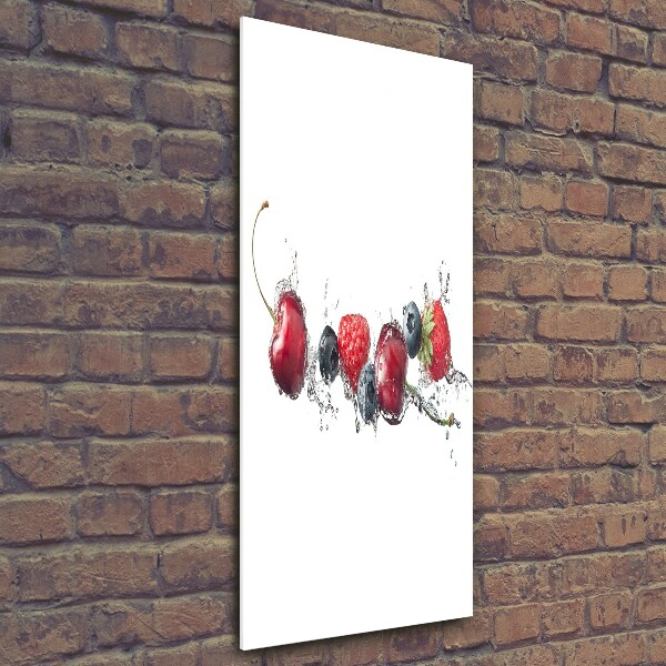 Glasbild vertikales Waldfrüchte