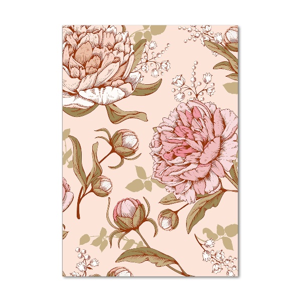 Bild aus glas vertikales Pfingstrosen