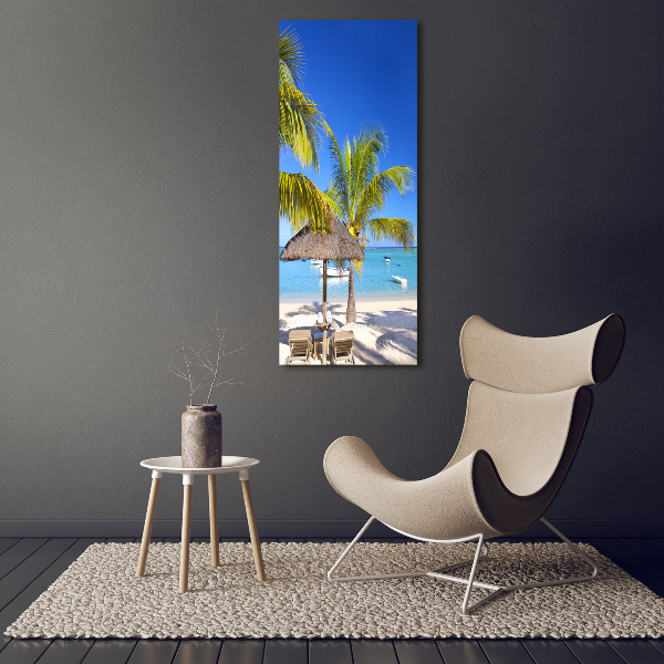 Glasbild vertikales Tropischer Strand