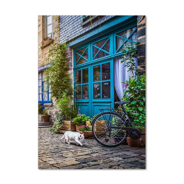 Bild aus glas vertikales Eine charmante Straße