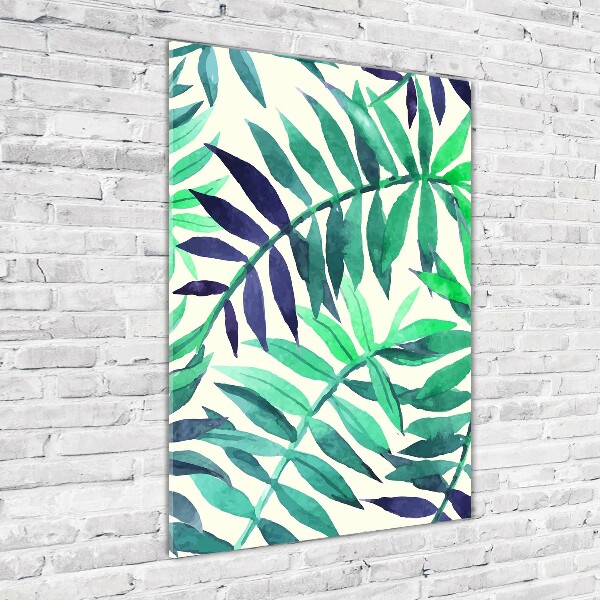 Foto auf glas vertikales Tropische Blätter