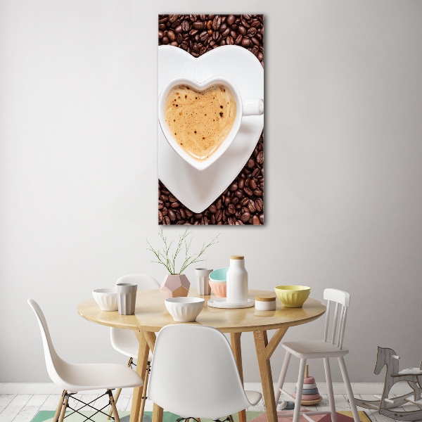 Glasbild vertikales Eine Tasse Kaffee