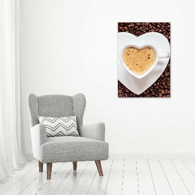 Glasbild vertikales Eine Tasse Kaffee