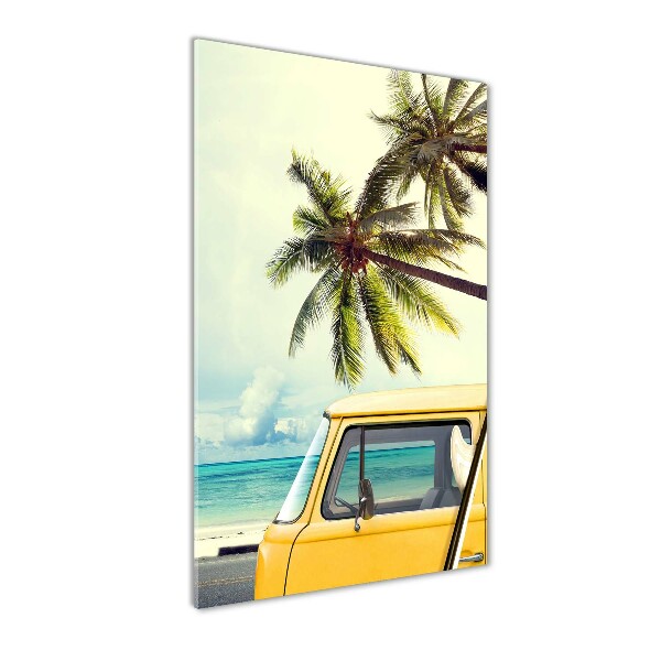 Glasbild vertikales Zeit zum Surfen