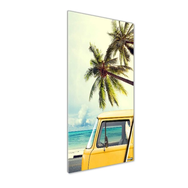 Glasbild vertikales Zeit zum Surfen