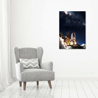 Bild aus glas vertikales Rakete startet