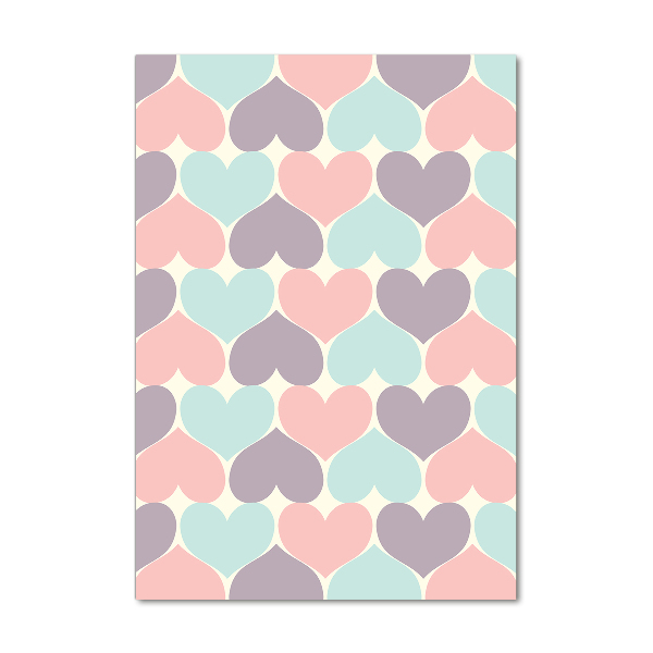 Bild aus glas vertikales Bunte Herzen