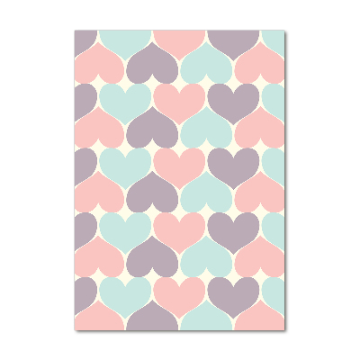 Bild aus glas vertikales Bunte Herzen