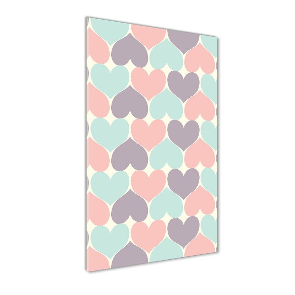 Bild aus glas vertikales Bunte Herzen