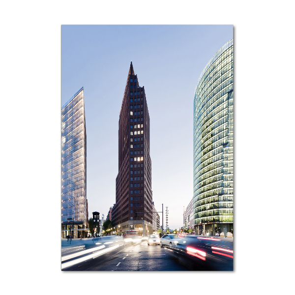 Glasbild vertikales Wolkenkratzer