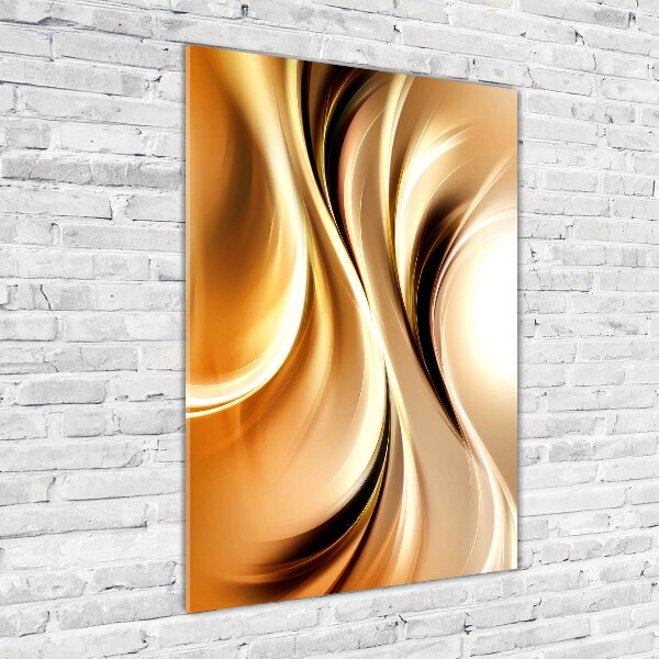 Glasbild vertikales Abstrakte Wellen