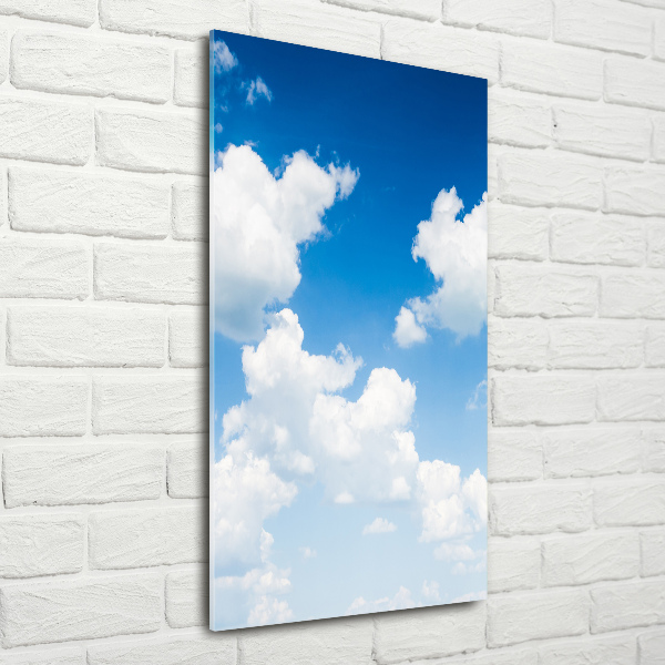 Glasbild vertikales Wolken am Himmel