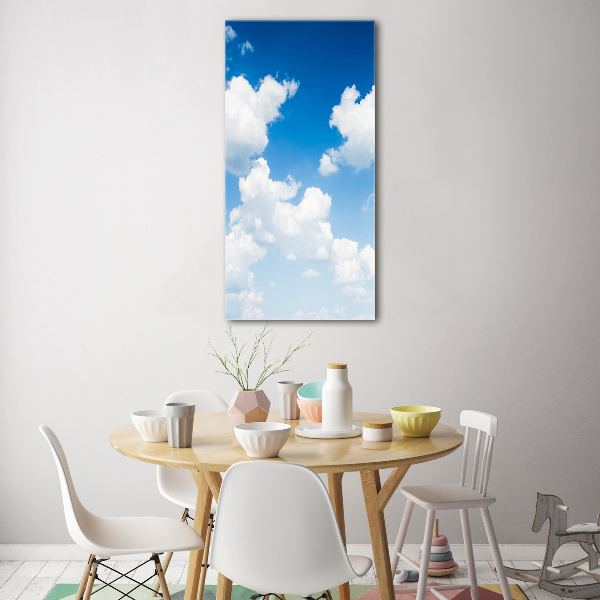 Glasbild vertikales Wolken am Himmel