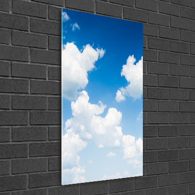 Glasbild vertikales Wolken am Himmel