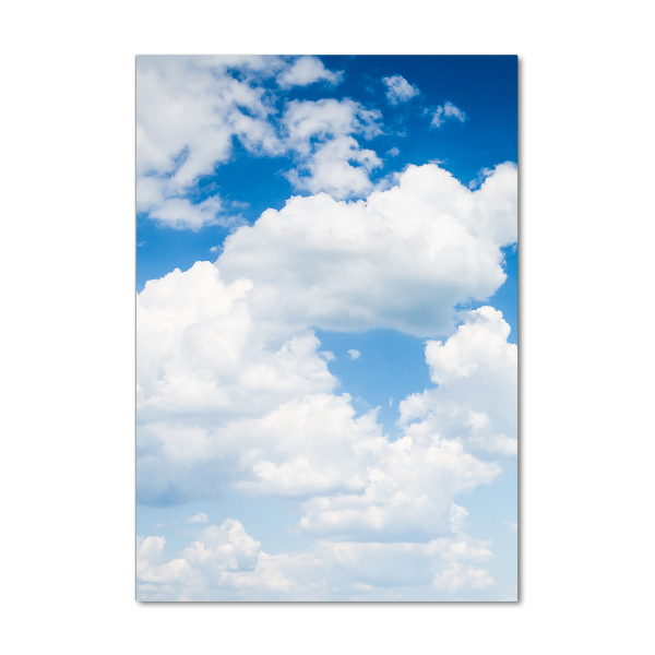 Glasbild vertikales Wolken am Himmel