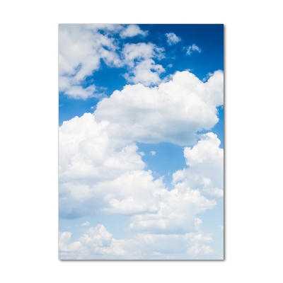 Glasbild vertikales Wolken am Himmel