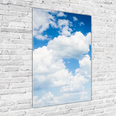 Glasbild vertikales Wolken am Himmel