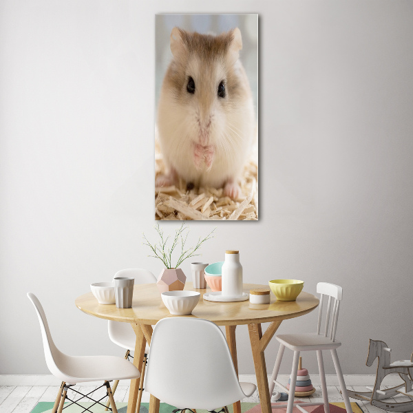 Glasbild vertikales Hamster