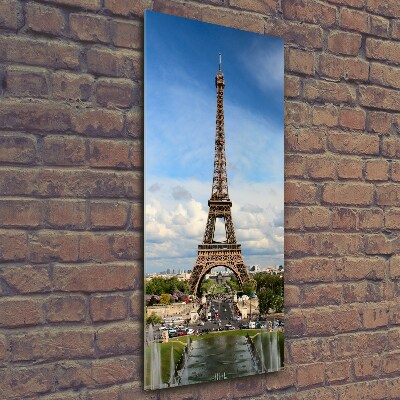 Glasbild vertikales Eiffelturm Paris