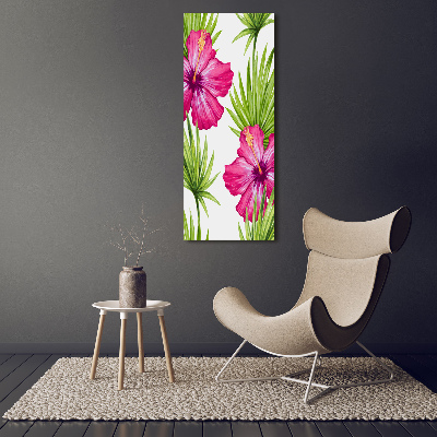 Glasbild vertikales Hawaiianisches Muster