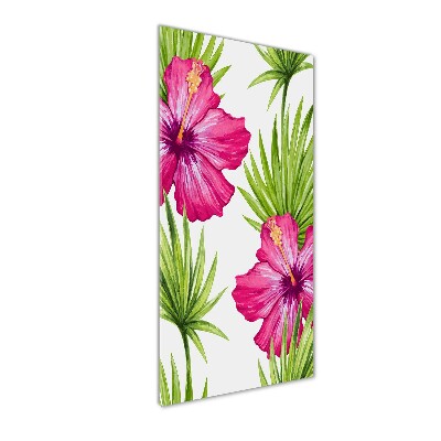 Glasbild vertikales Hawaiianisches Muster