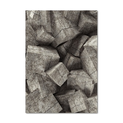 Glasbild vertikales Betonwürfel