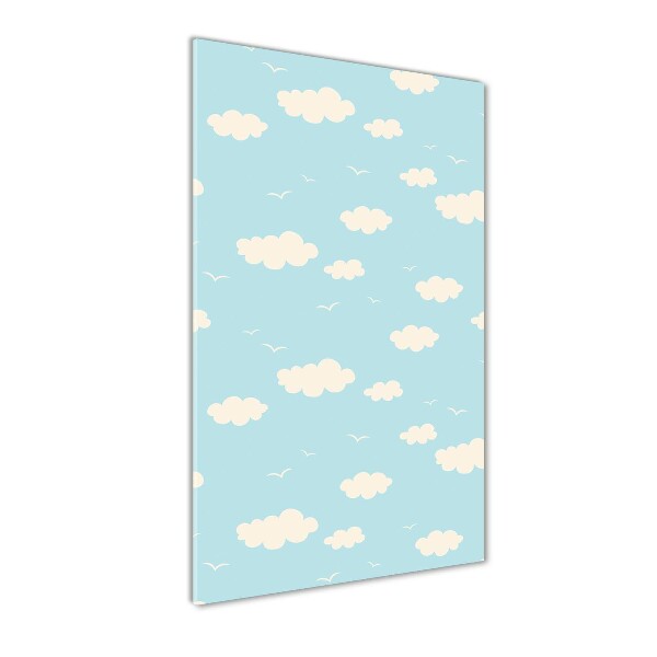 Glasbild vertikales Wolken