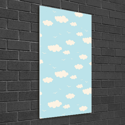 Glasbild vertikales Wolken