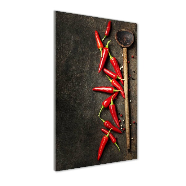 Bild aus glas vertikales Chilischoten