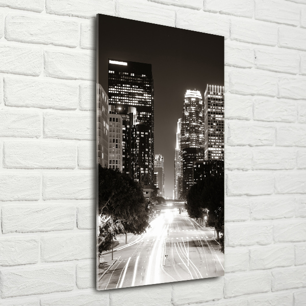 Foto auf glas vertikales Los Angeles bei Nacht