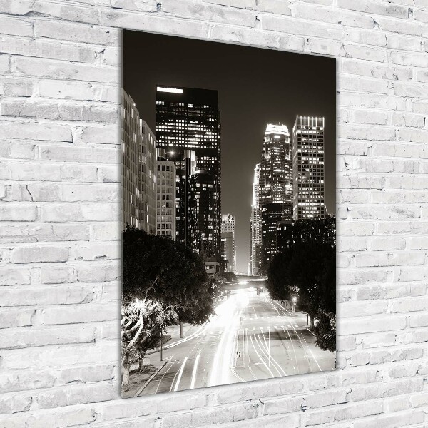 Foto auf glas vertikales Los Angeles bei Nacht