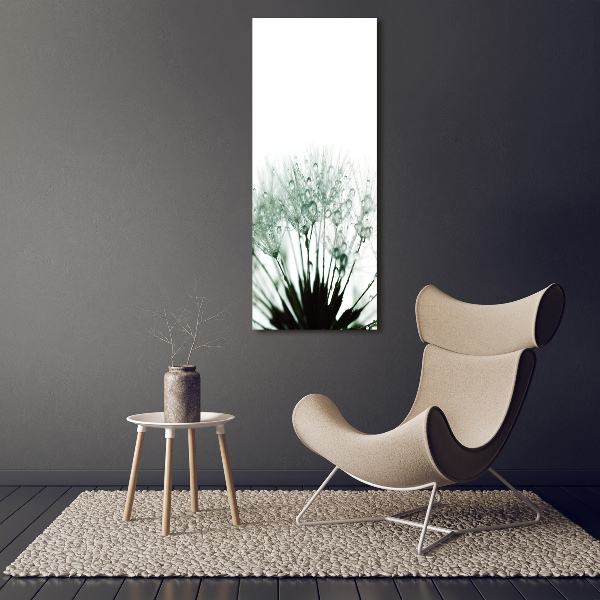 Glasbild vertikales Löwenzahnsamen