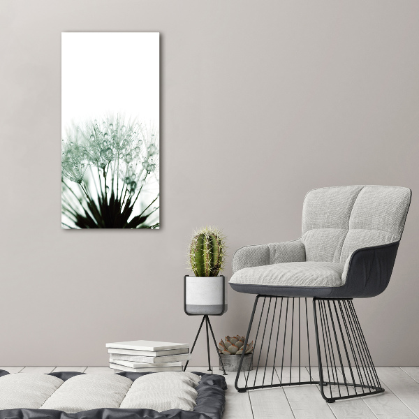 Glasbild vertikales Löwenzahnsamen