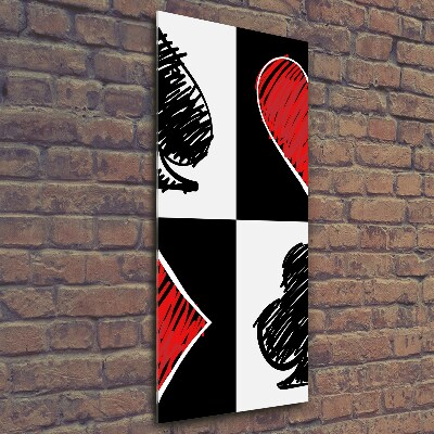 Glasbild vertikales Kartenfarben